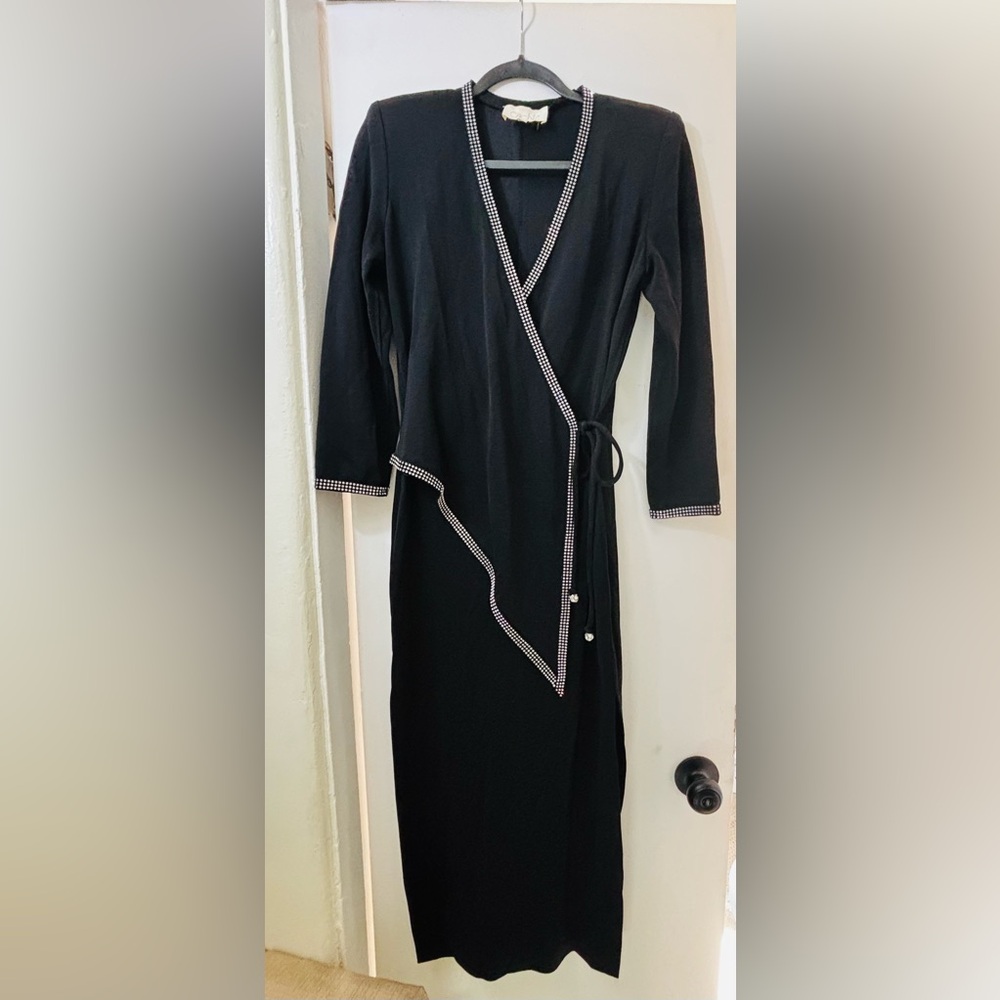 Cache Black Dress with Silver Accents